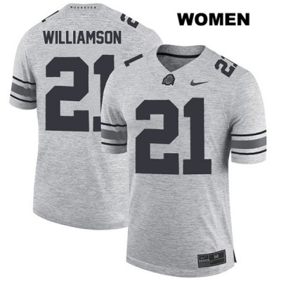 Women's NCAA Ohio State Buckeyes Marcus Williamson #21 College Stitched Authentic Nike Gray Football Jersey XB20J44HQ